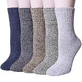 Loritta Wool Socks for Women Warm Winter Socks Knit Crew Calf Hiking Boot Sock Stocking Stuffers Gifts,Bright Assorted