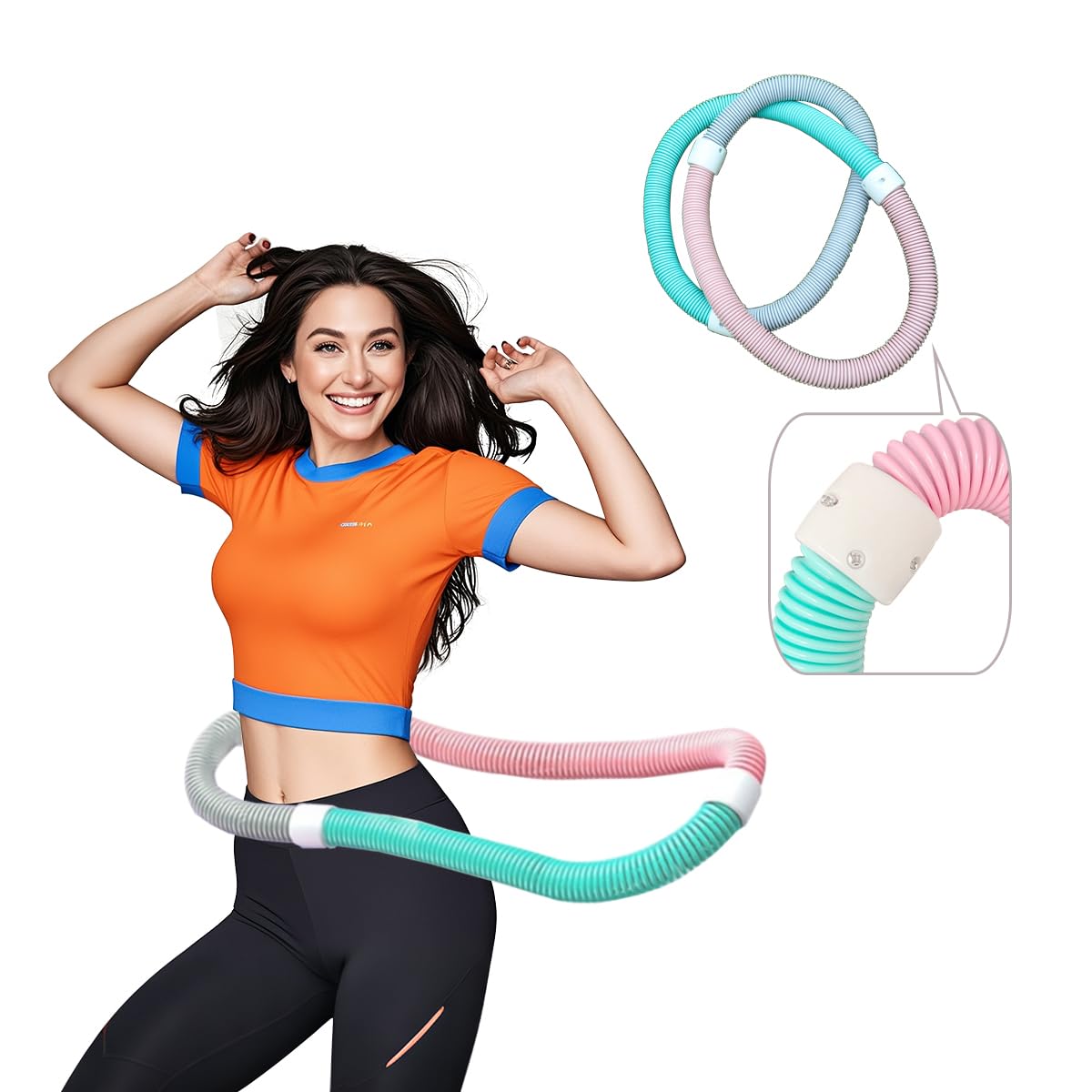 3.3lb Soft Weighted Hula Hoop | Foldable & Adjustable 38"-43" for Adults | Gentle No-Bruise Design, Waist Trainer for Weight Loss | Portable Exercise Ring, Home/Gym/Outdoor-image-16