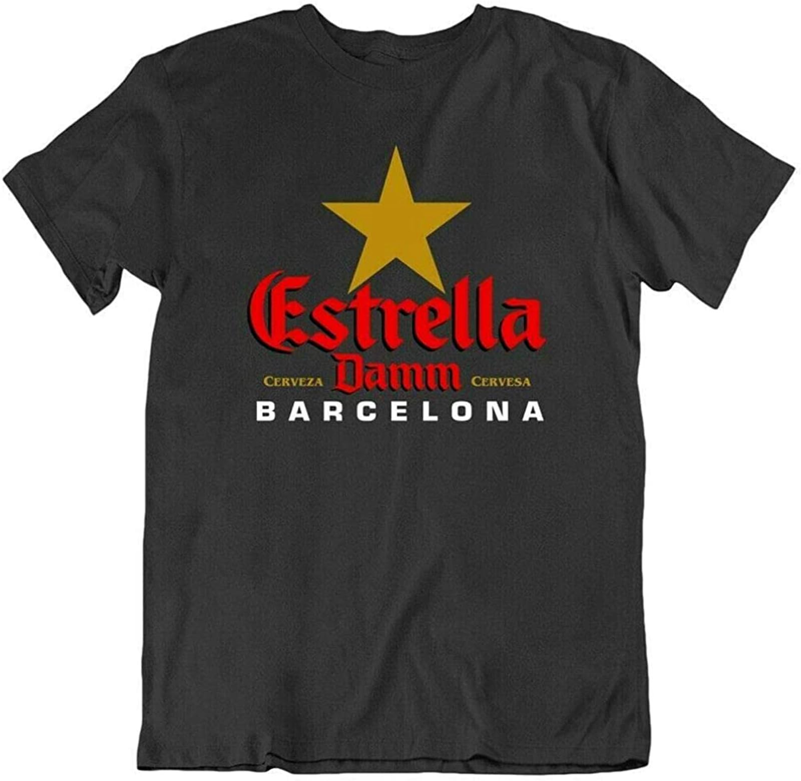 Estrella Damm Beer Barcelona Drink Alcoholgood Deal Mens T Shirt Tee Gift Funny Size XXL Black