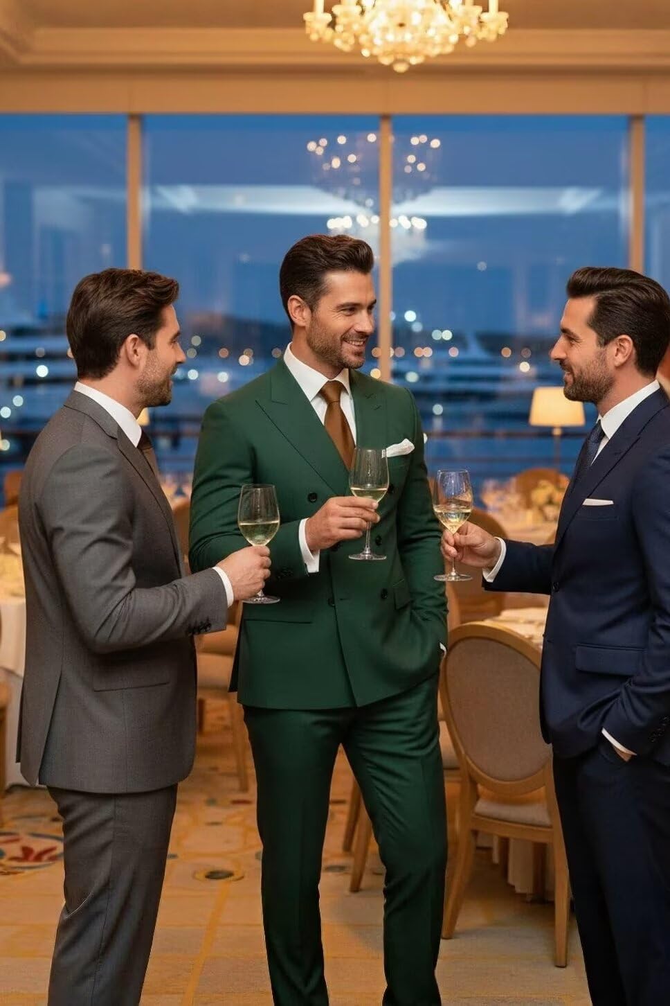2 Pezzi Doppio Petto Vestito Uomo Slim Fit Mens Doppio Petto Blazer Pantaloni Set Matrimonio Prom Homecoming Suit