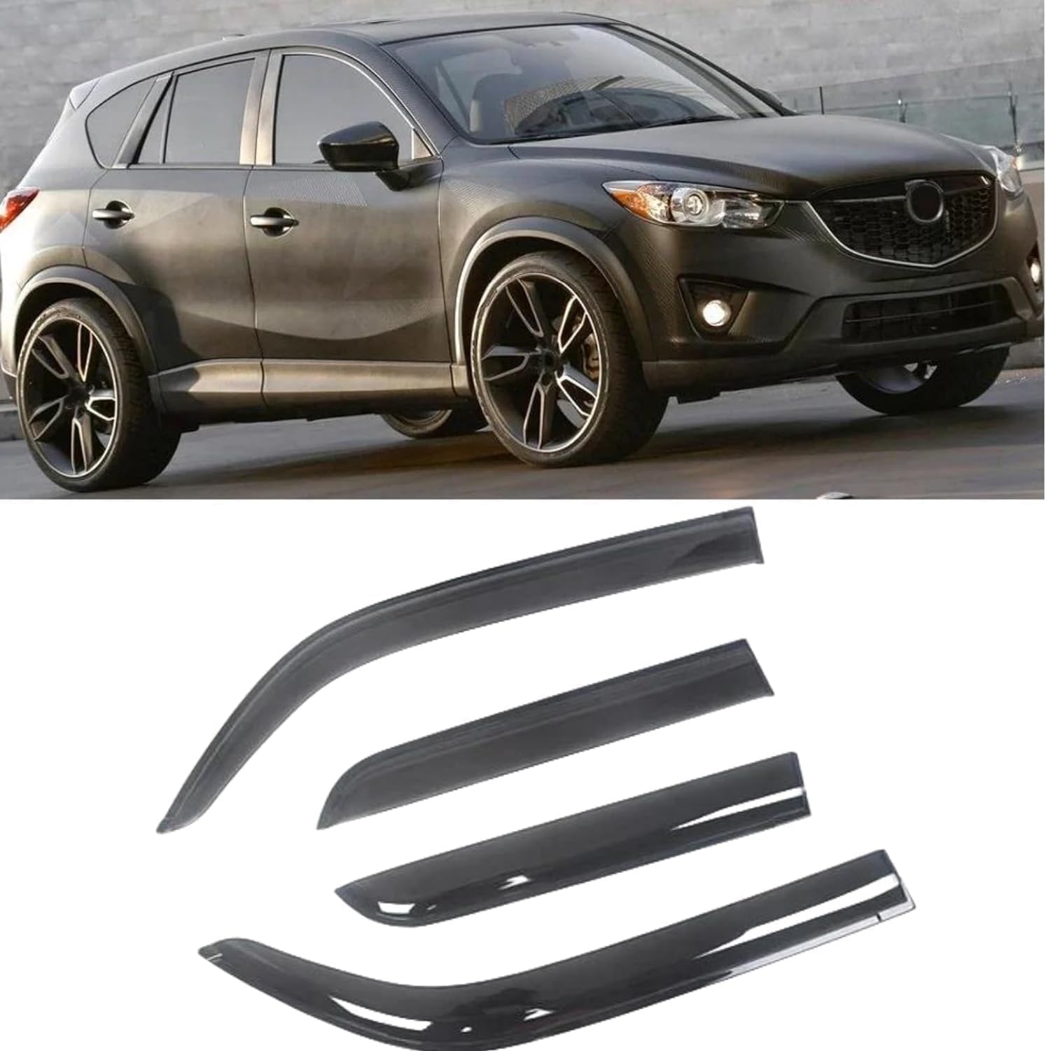 PANXUC Car Wind Deflectors for Mazda CX-5 2013-2016, Side Window Wind Rain Deflector Window Visor Sun Rain Guard Smoke Guards