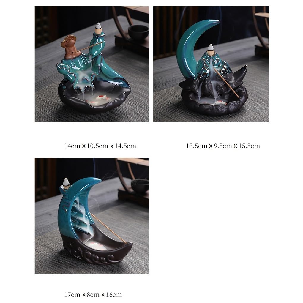 Quemador de Incienso Quemador de Incienso de reflujo, Muebles creativos for el hogar, Manualidades, Quemador de Incienso for Interiores Quemador de Incienso en Cascada(B)