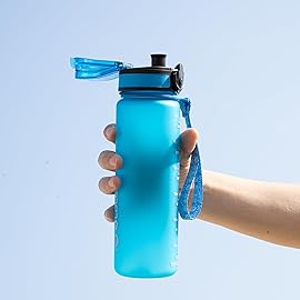OLDLEY Kids Water Bottle for School, 17 oz (2 lids) BPA-Free Reusable Leak-proof Durable Tritan Plastic Water Bottles with Straw & Chug Lids, Anti-dust Spout Cover (Blue)