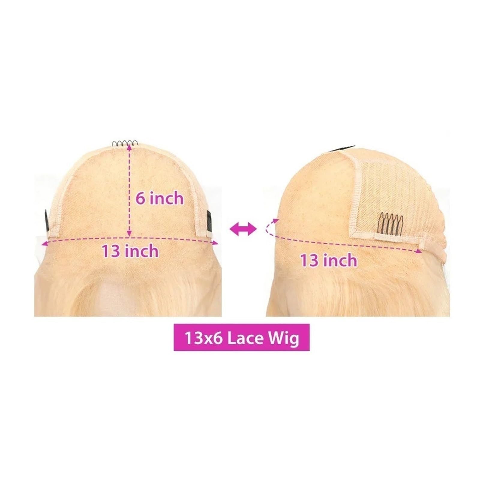 Parrucca Parrucche di capelli umani biondi dell'onda del corpo 13X6 pizzo HD(20inches)