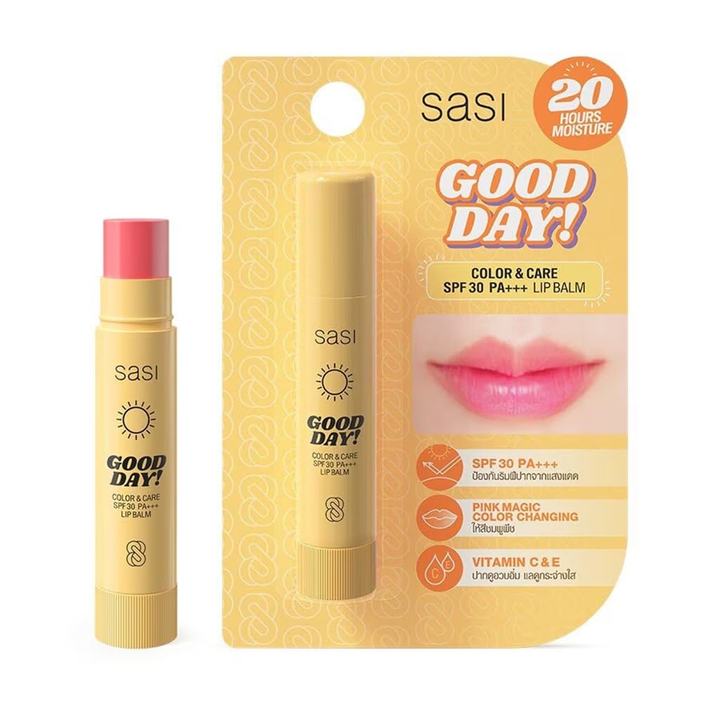 Sasi Good Day Color and Care SPF30 PA+++ Lip Balm 3.9g. Pink Magic Color Changing (Vitamin C,E)-image-8