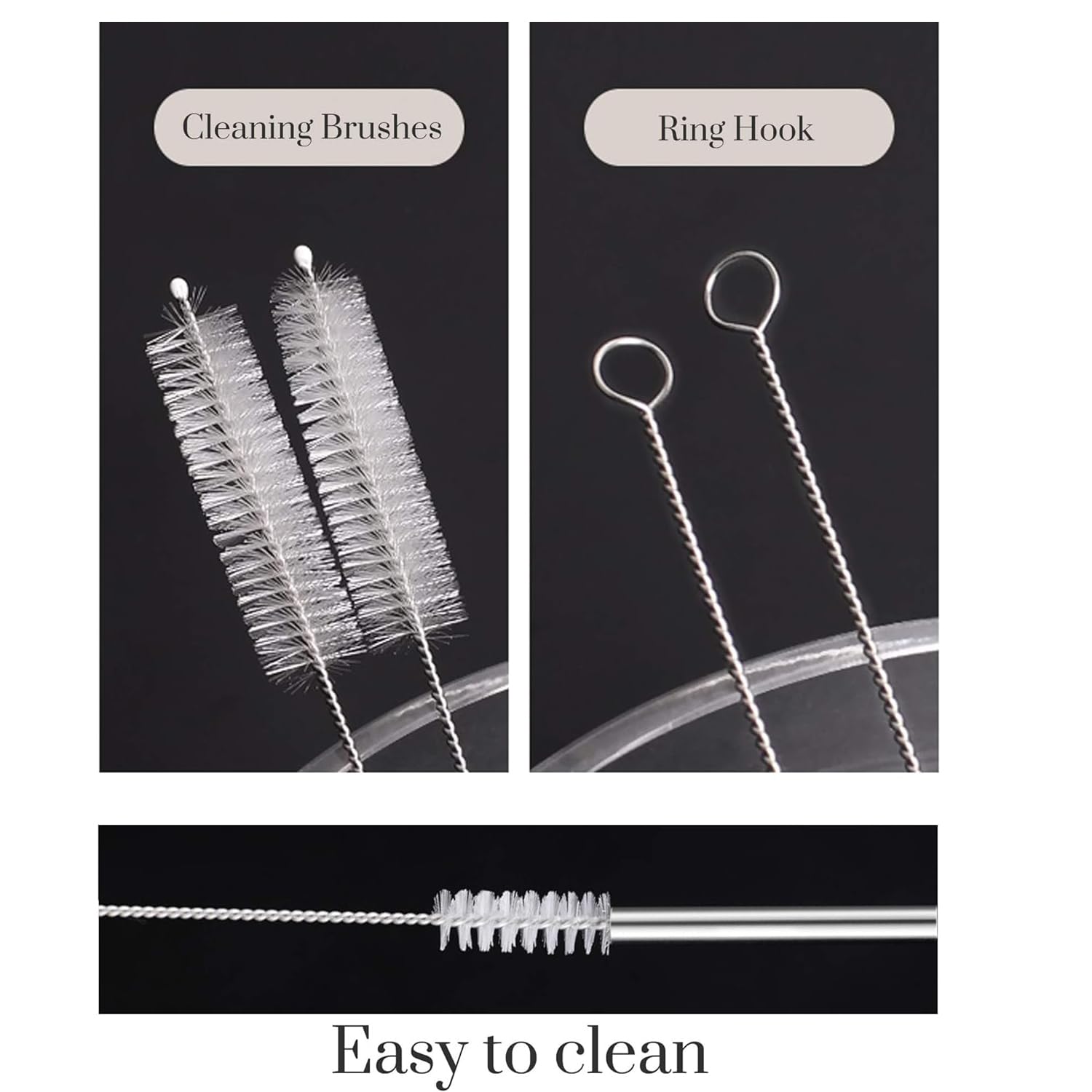 MADHYA Metal Straws Stainless Steel Straws 10.5" Drinking Straws Reusable, Perfect for Cocktail, Cleaning Brush for 20/30 Oz Perfect for Yeti, Trail, Tumblers, Bars(1 Straight | 1 Brush) 3