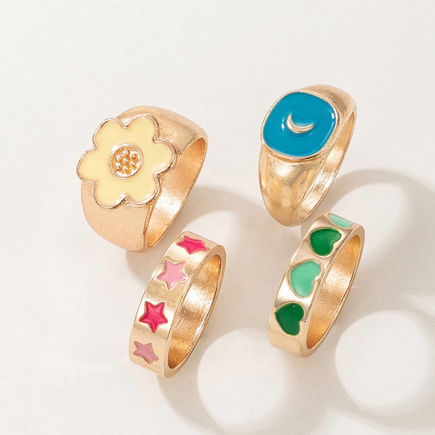 Contemporary Stackable Rings Set of 4