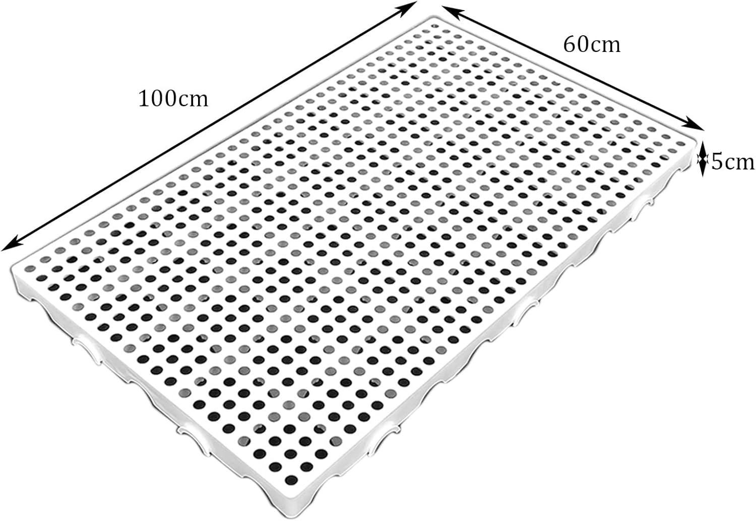 Plastic Pallets, Waterproof Storage Grid Pad, HDPE Breathable Shipping Storage Racks Tray for Garage Supermarket Basement Factory Workshops(Green,100x60x5cm/1pcs)