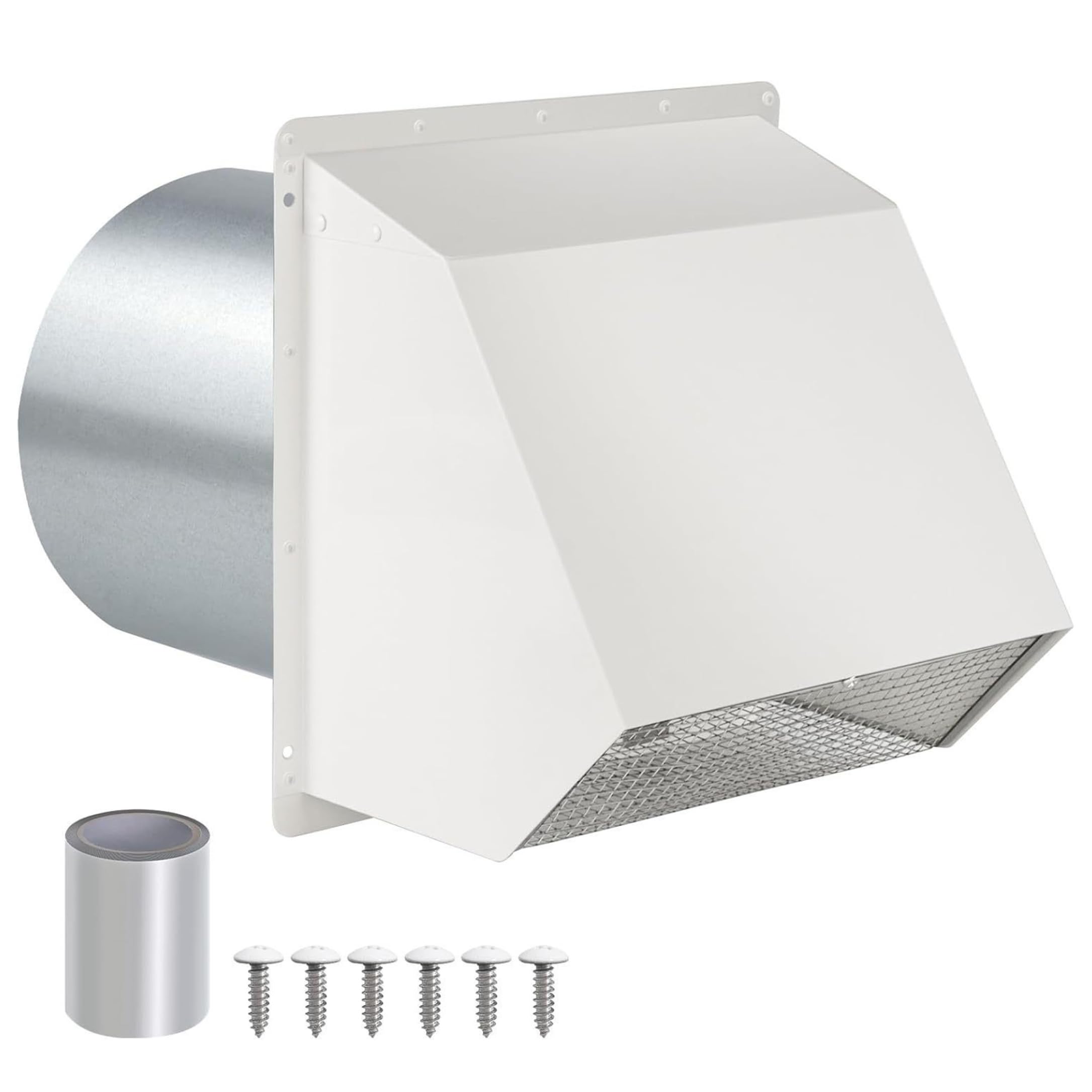 Bouche d'extraction extérieure anti-oiseaux et anti-froid de 4" pour gaine de sèche-linge