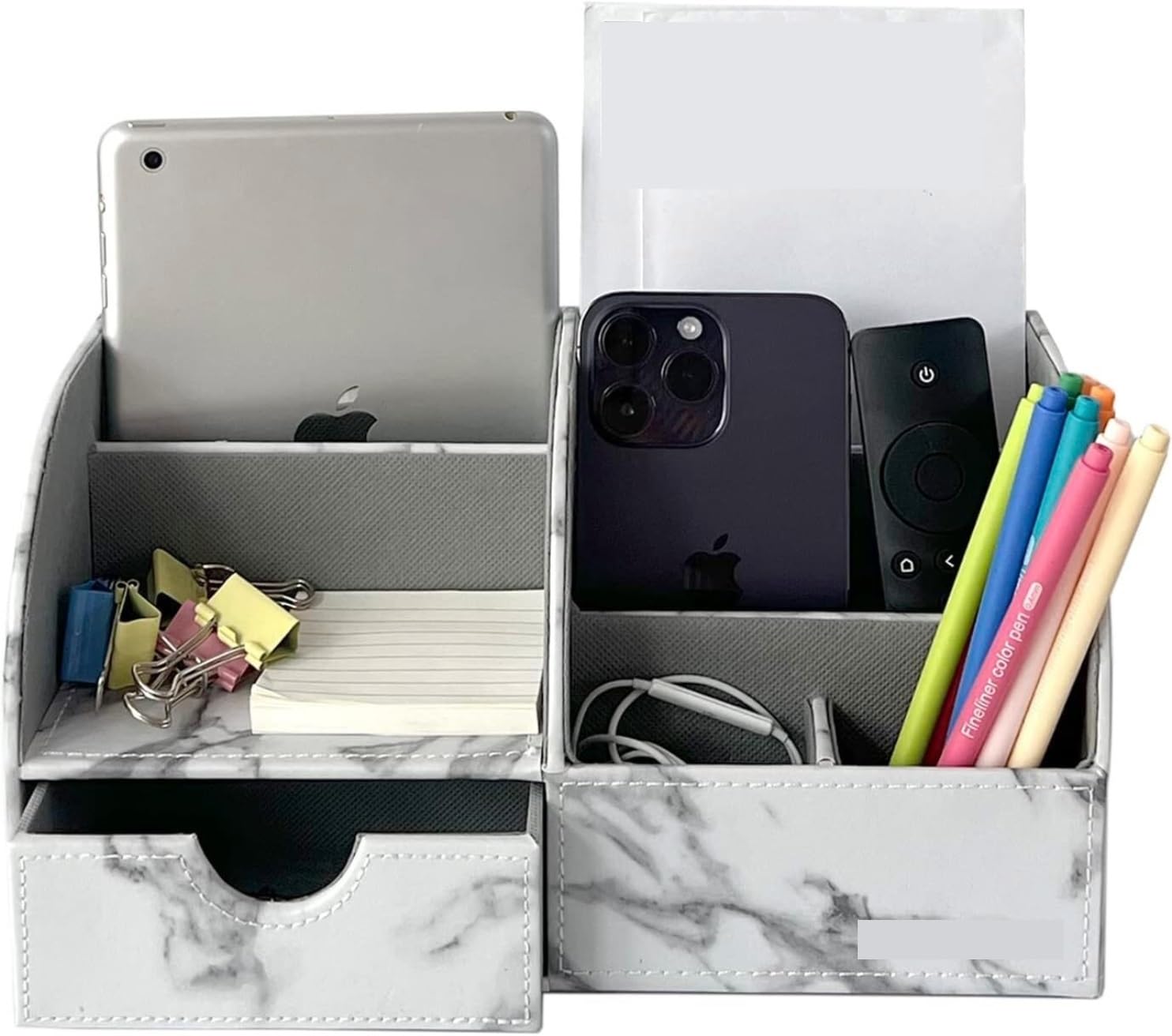 Portaoggetti da scrivania Organizer Da Scrivania Multifunzionale Portapenne Da Tavolo In Pelle Scatola Portaoggetti Penna Per Biglietti Da Visita Accessori per materiale d'ufficio