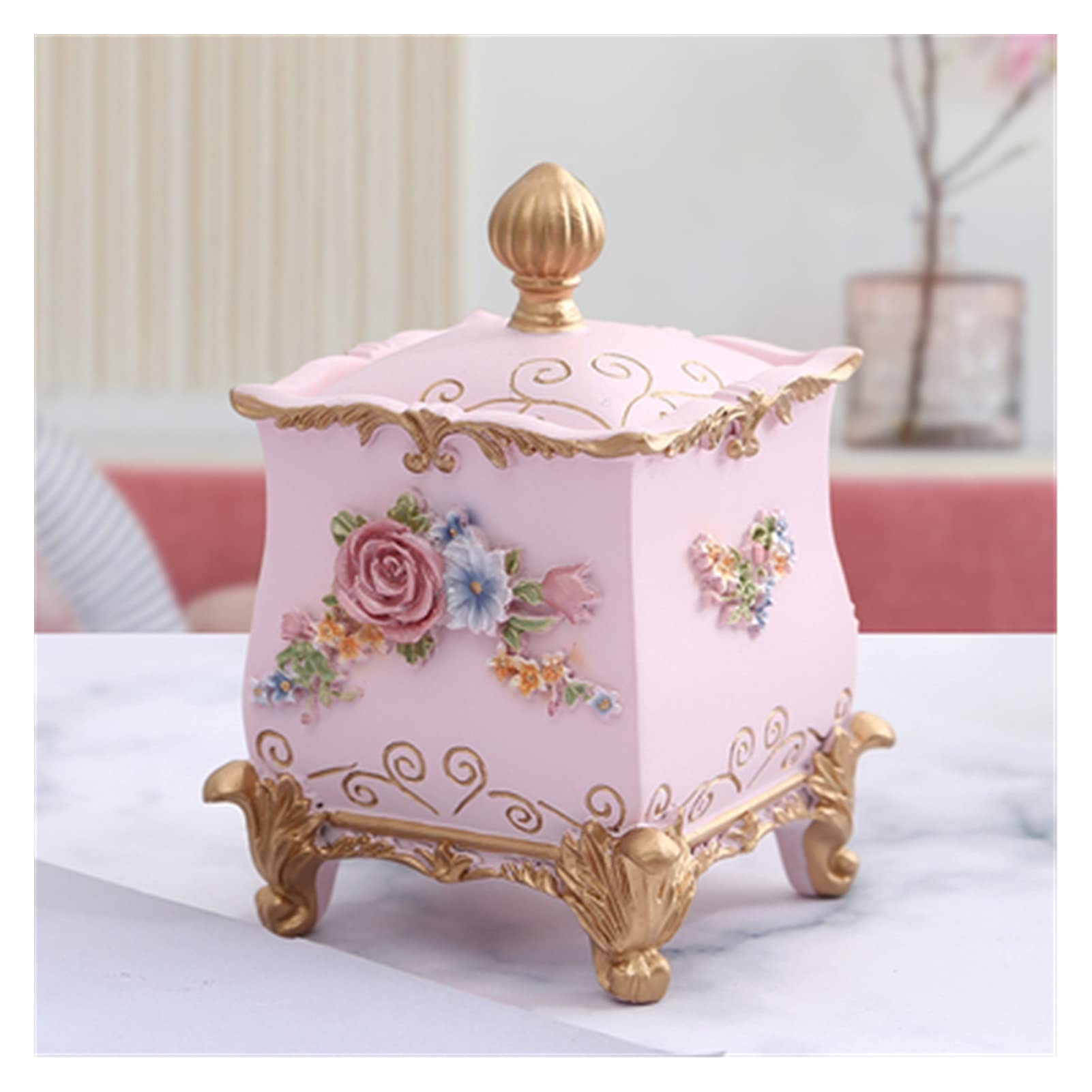 GHKsdgET toothpick holder, Resin Cotton Swab Household Toothpick Holder Cosmetic Sheet Storage Box Double Compart