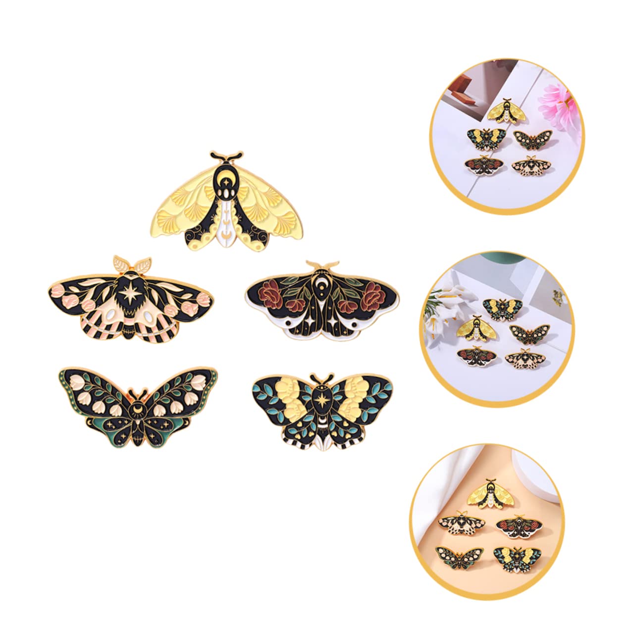 minkissy Teiliges Set Broschen Vintage Emaille Anstecknadeln Für Damen Vielseitig Einsetzbar Zur Dekoration Von Kleidung Taschen Schals Haltbar Leicht Anzubringen