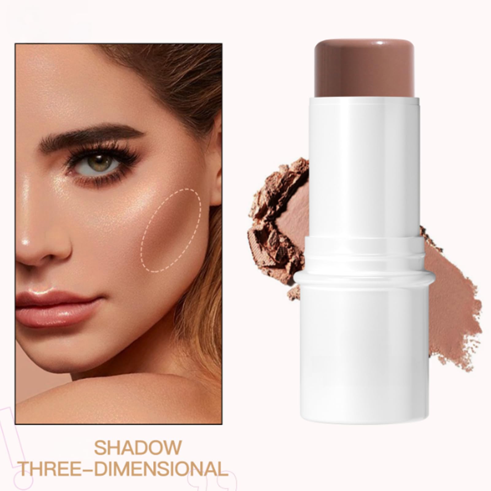 SSKHE Makeup Stick Kit, Highlighter Makeup, Contour Stick, Bronzer Stick & Blush Stick Trio, Cream Face Contour Set - Image 4