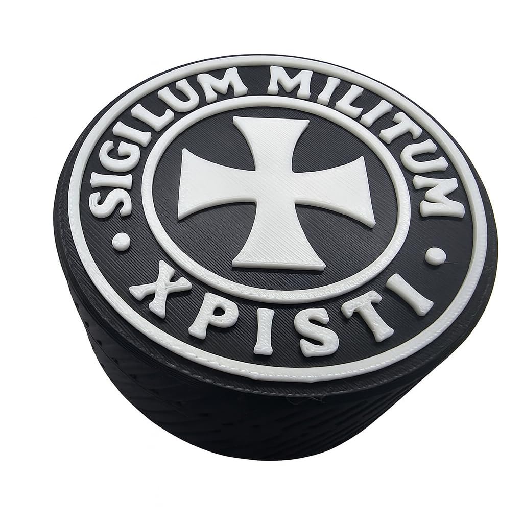 Metal Detecting Finds Pod with Knights Templar Design. Lightweight and Durable. Keep your finds safe in the field