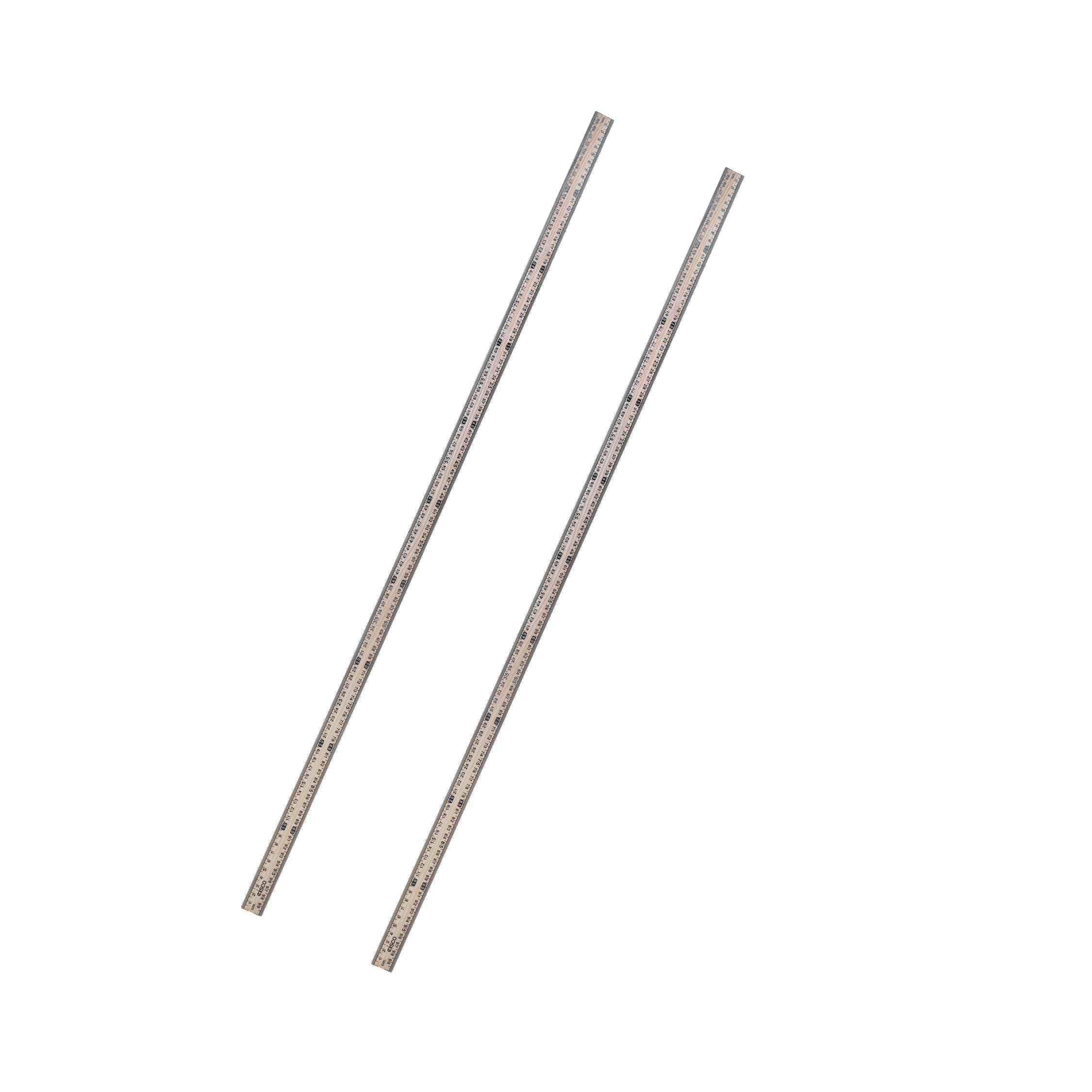 EISCO Premium One Meter (100cm) Wooden Scale(ruler), Horizontal Reading In Reverse On Each End, Pack of 2