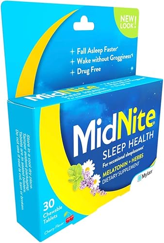 Miniatura 3 de MidNite Suplemento natural para dormir, tabletas masticables, sabor a cereza, 30 unidades (paquete de 2)