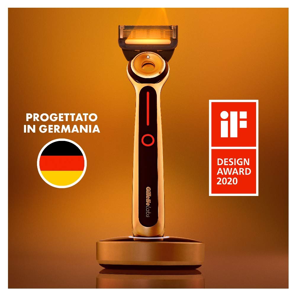 Gillette Labs Lamette di Ricambio per Rasoio di Sicurezza Riscaldato, Confezione con 10 Ricambi da 5 Lame, Regalo Uomo, Resistente all'acqua, Massimo Comfort