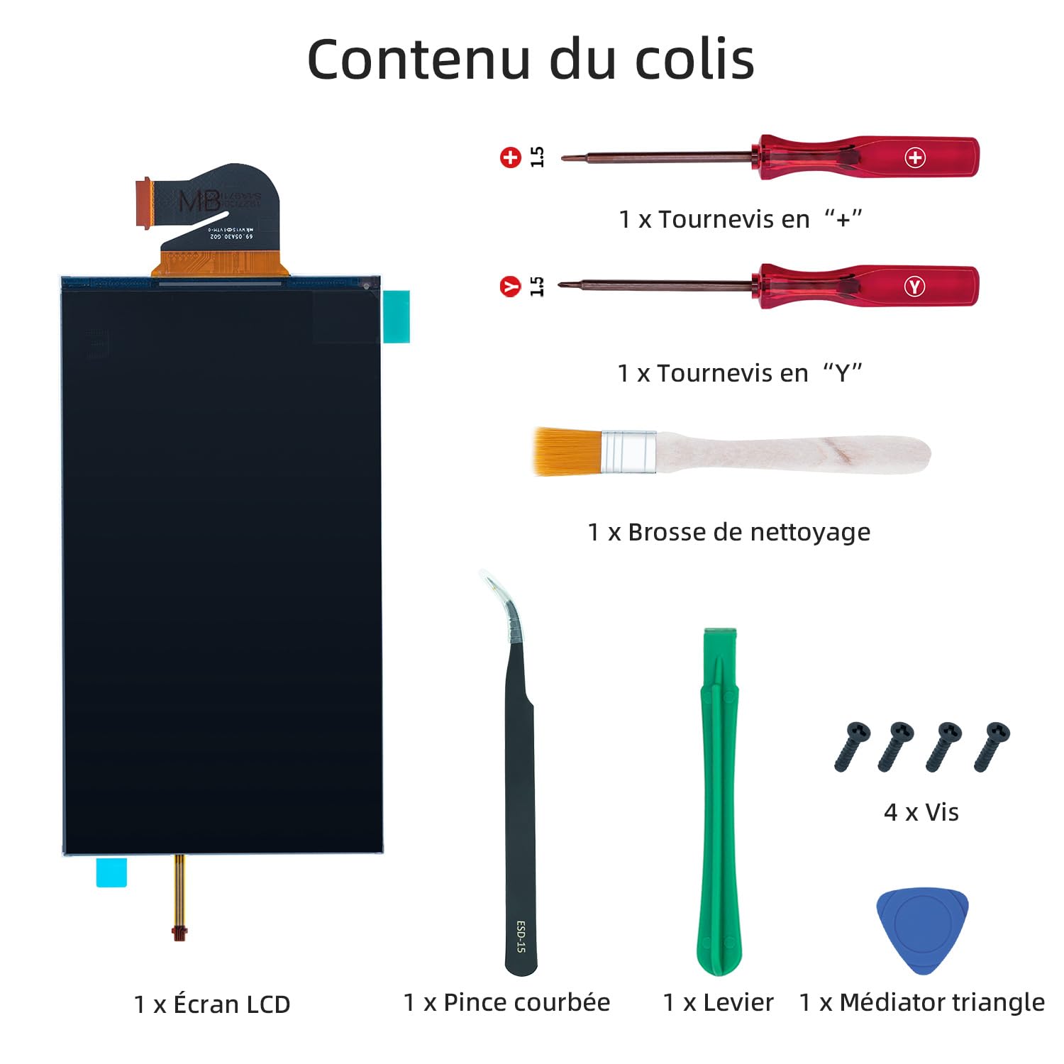 Wigearss Écran LCD de Remplacement et Kit d'outils de Reparation pour Nintendo Switch Lite
