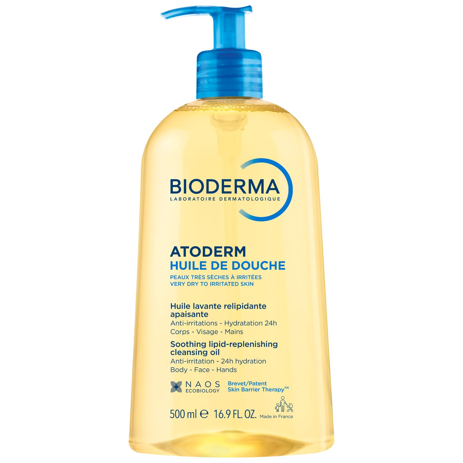 Bioderma Toderm Shower oil - Ultra-nourishing cleansing oil for dry to very dry skin: 16.9 Fl Oz (Pack of 1)
