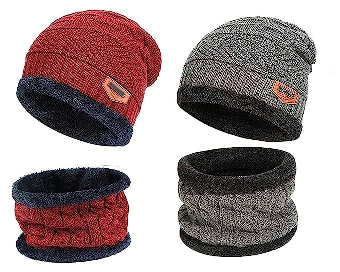 Winter Wear Combo Set for Men & Women – Warm Woolen Beanie Cap, Neck Warmer & Touchscreen Gloves (3-Piece Cold Weather Set)-image-44