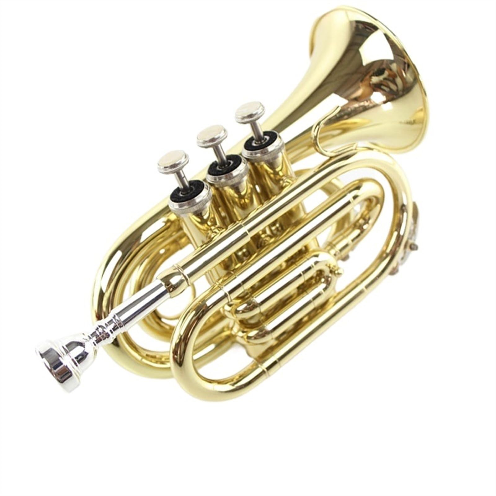 Standard Trąbka Instrumenty Dla Początkujących B-dur Pocket Gold Stal Nierdzewna Standardowy Dźwięk Mosiądzu Pełny Ton