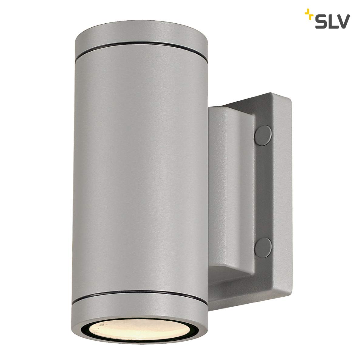 SLV Wandaufbauleuchte MYRA/Beleuchtung für Wände, Wege, Eingänge, LED Spot außen, Aufbau-Leuchte Outdoor, Gartenlampe / GU10 IP55 35W grau