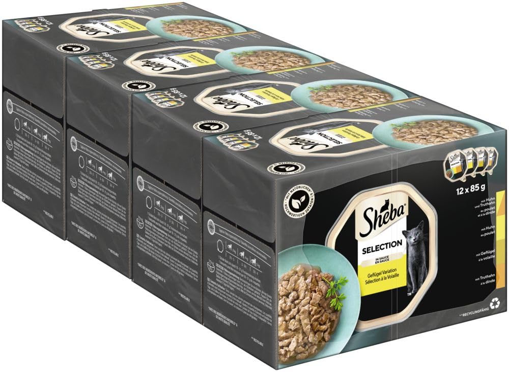 SHEBA Selection Schale Multipack Geflügel Variation in Sauce 4X12x85g