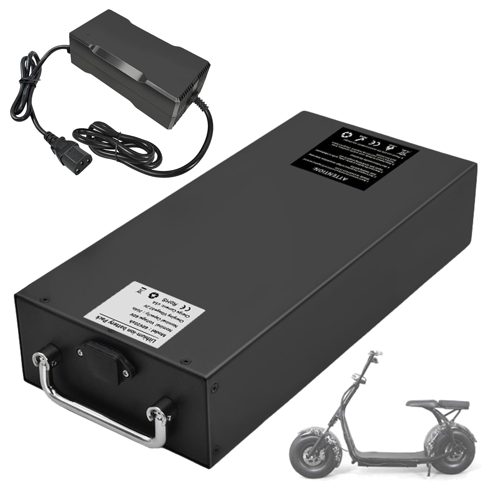 Removable Battery 48V Lithium Battery 60V 20Ah 18Ah 25Ah 30Ah Li-ion Batteries 72V Motorcycle Batteries with Charger and BMS for 250W - 1800W Motors