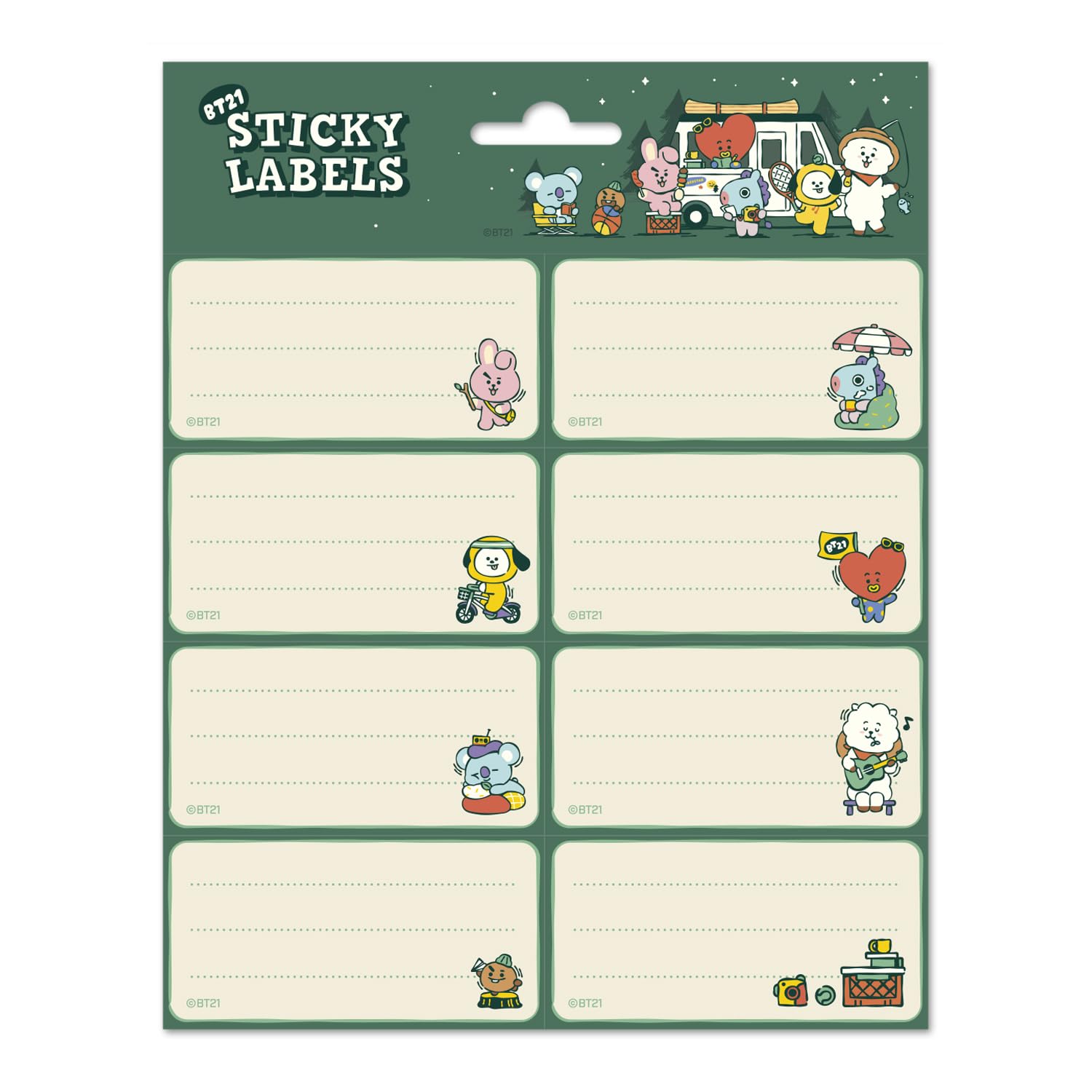 Grupo Erik Etiquetas adhesivas BT21 - Etiquetas regalo Navidad / 18 Etiquetas Navidad - Etiquetas regalo - Pegatinas navidad regalos