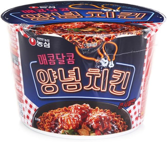 Instant Mix Cup Noodles Cup Ramen, Spicy and Sweet Korean Seasoned Fried Chicken Sauce Mix 4.3oz