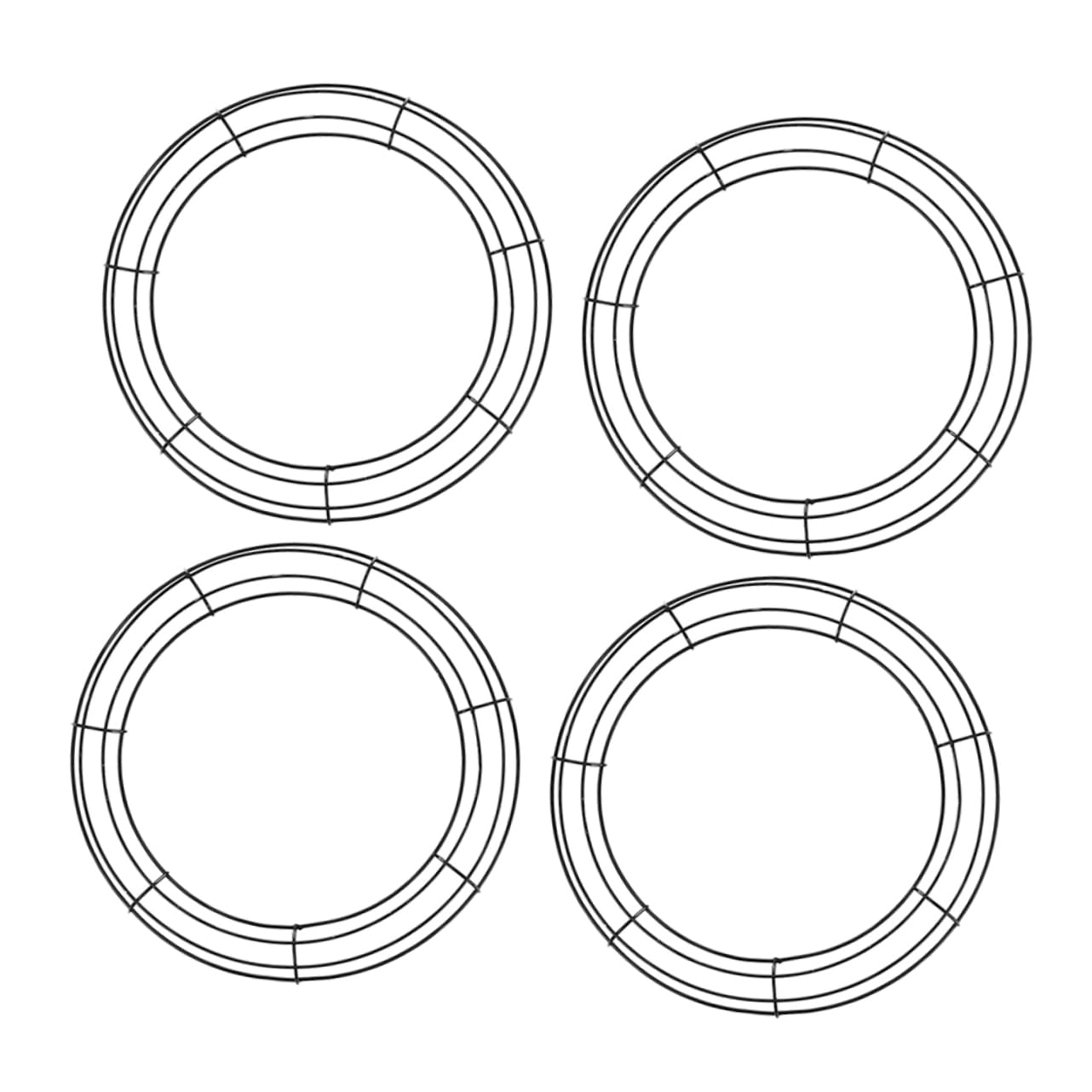 PRETYZOOM 3 Juegos Aro De Guirnalda Aros Artesanales Anillos De Macramé Coronas para Decorar Forma De Alambre para Hacer Coronas Colgador De Decorativo Black Planchar 4 Uds * 3