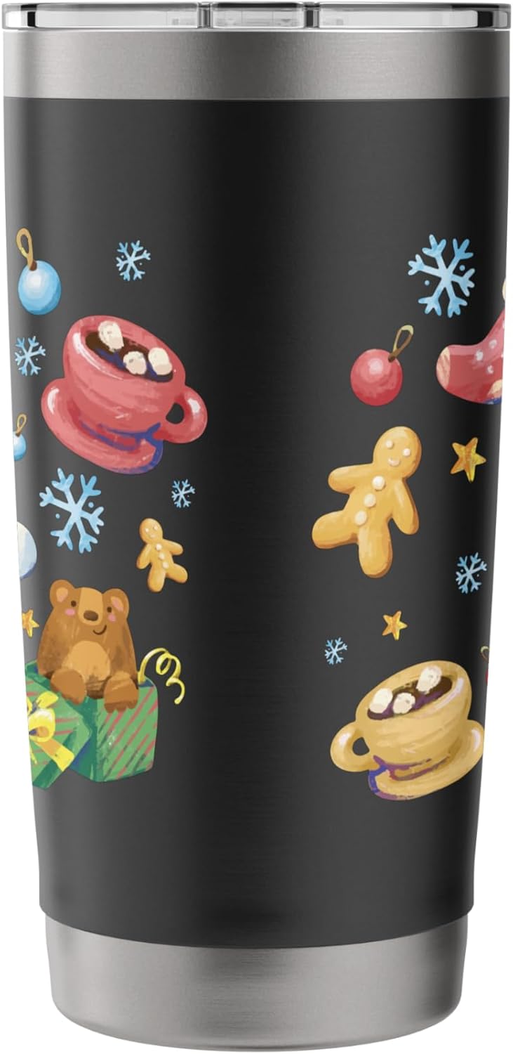 Christmas Xmas Santa Snowman Stainless Steel Insulated Tumbler - Image 2