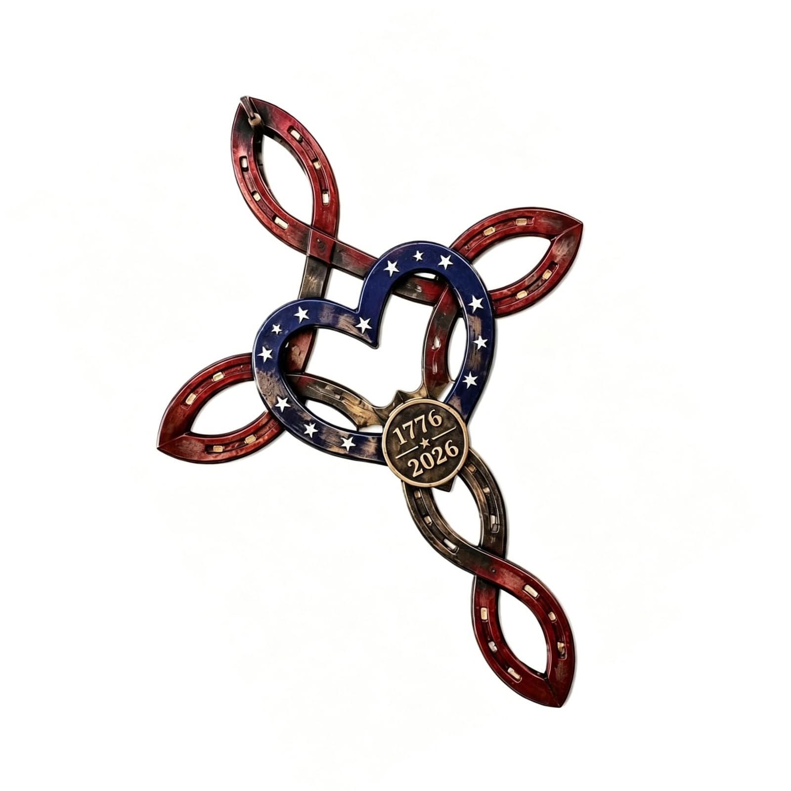 Xjdzineq Retro Styles Iron Horseshoe Decors for Home Wall 250Th Anniversary Commemorative Ornament 30X22Cm Party Supplies Permanent Iron Ornament
