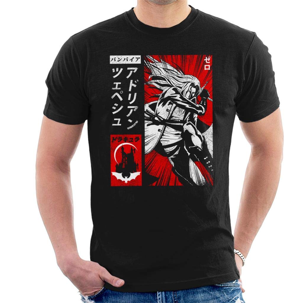 Cloud City 7 Men's Black Alucard Retro Japanese Castlevania T-Shirt
