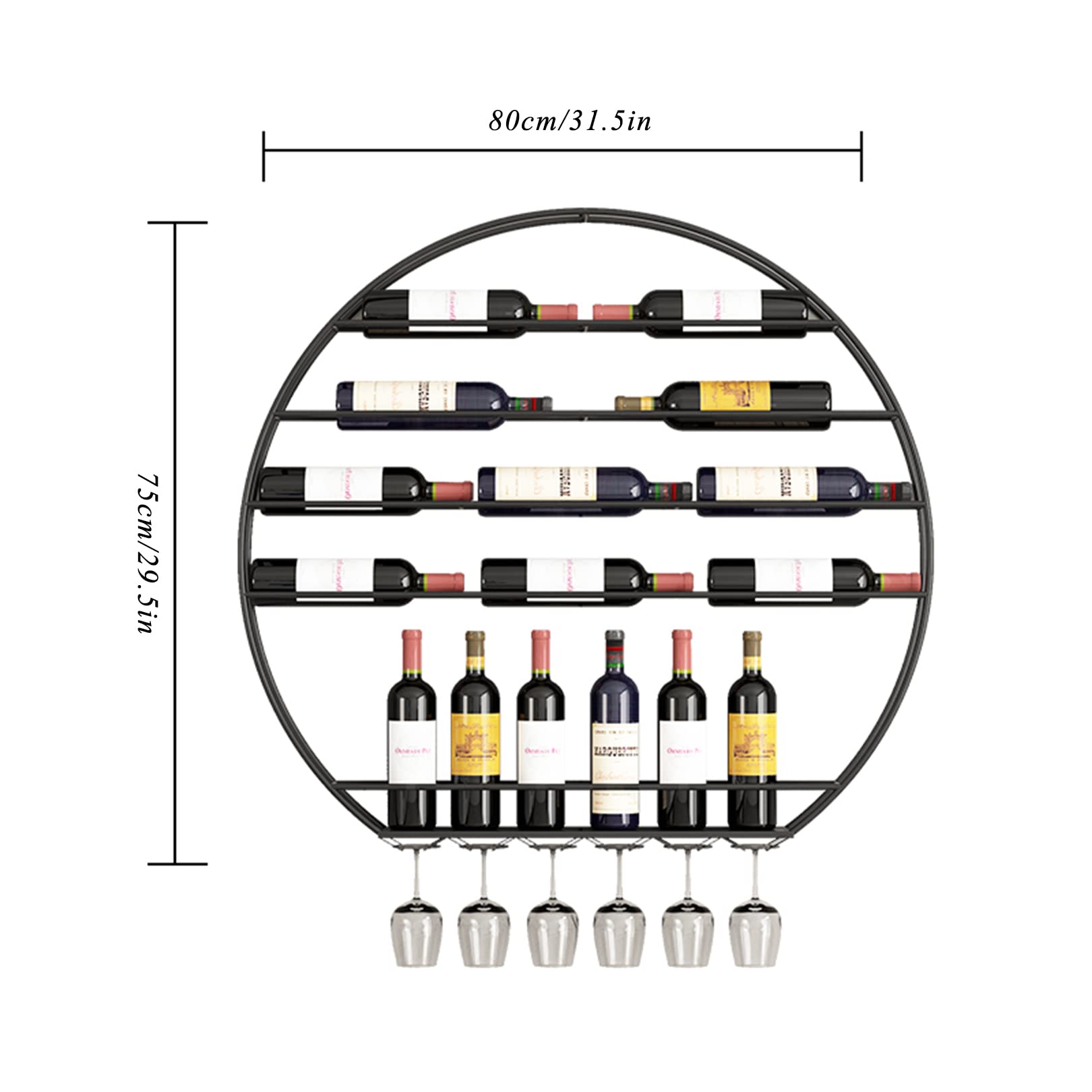 Portabottiglie Da Soffitto Con Luci - Scaffale Galleggiante Per Vino, Bicchieri E Decorazioni - Foto 2
