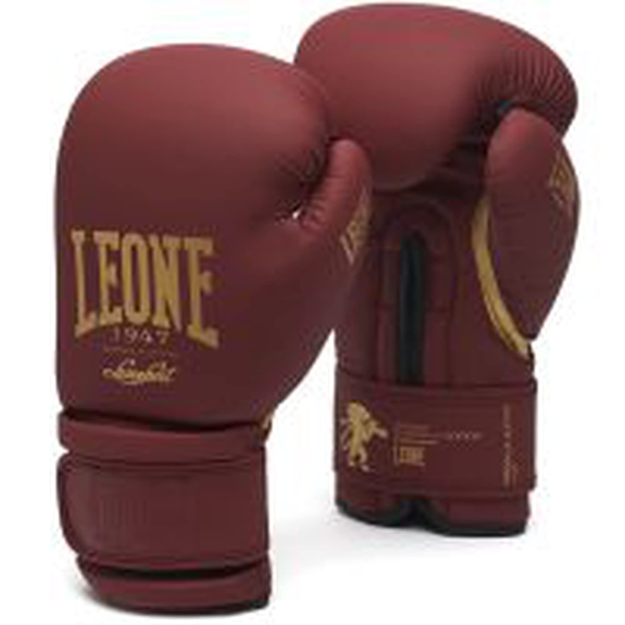 Gants de Boxe LEONE 1947 Noir Boxe 10 oz Cuir Sparring À enfiler