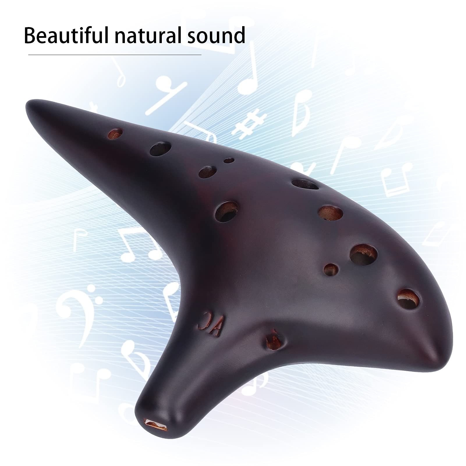 12 trous Alto C Ocarina, Belle Dolomite Ocarina portable pour débutant pour les jeux à l'extérieur