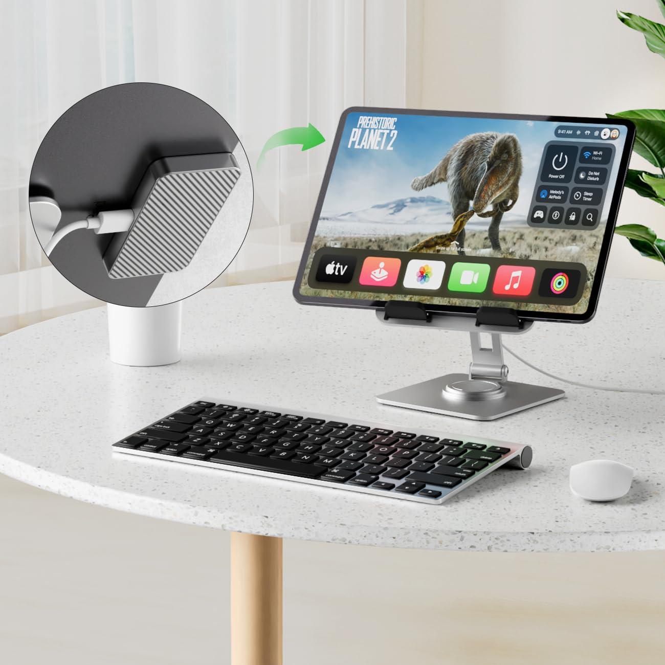 Chargeur sans Fil magnétique pour iPad Pro 11 (1er/2e/3e/4e) & iPad Air 11 (M2/M3) & iPad Air 10.9 (4e/5e), 18 W Chargeur sans Fil avec câble USB-C