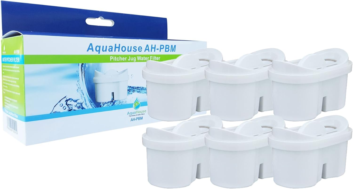 AquaHouse Universal 6 Pack of Water Filter Cartridges to fit Brita