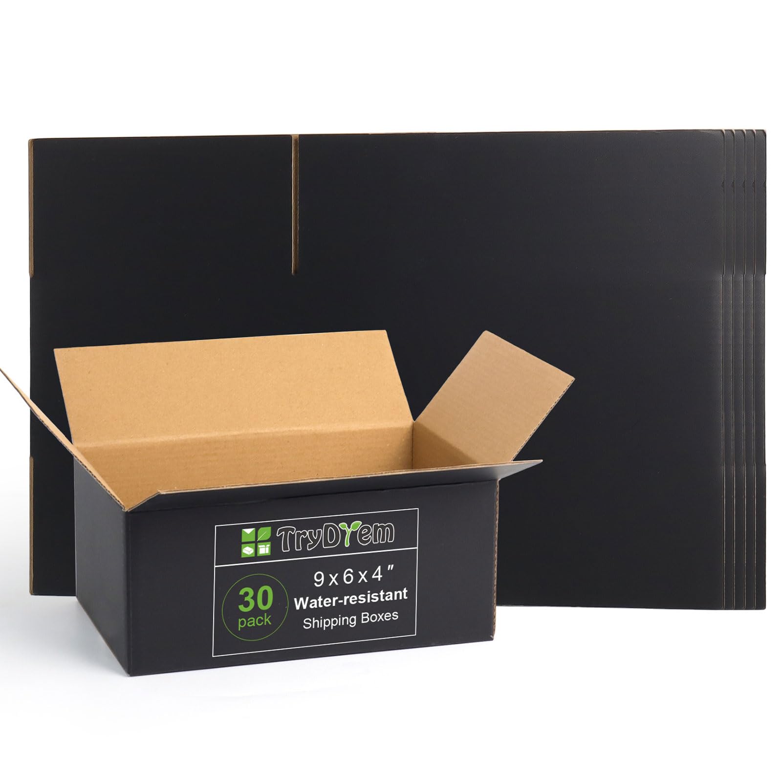 9x6x4 Inch Medium Shipping Boxes 30 Pack, Black Corrugated Cardboard Box, Mailing Packaging Boxes for Small Business