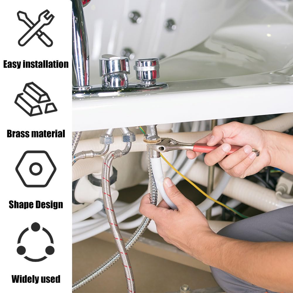 8 Piezas Contratuerca Laton Hexagonal Tuercas de Bloqueo de Latón Hembra 3/4 de Pulgada Tuercas Laton de Brida para Grifos de Lavabo de Baño, Accesorios de Fontanería, Accesorios de Hardware