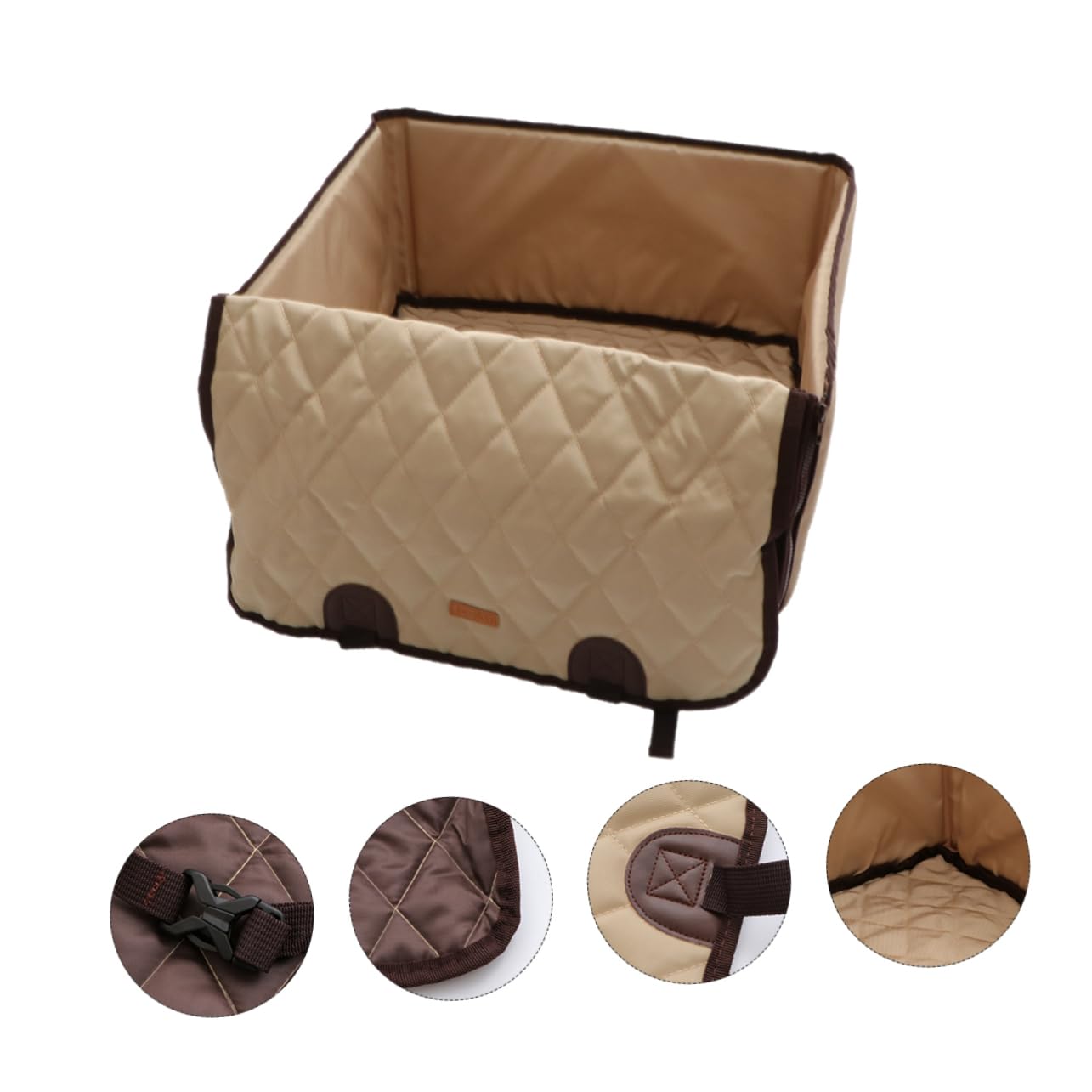 FRCOLOR Cojín para Asiento de Coche para Perros y Gatos Beige