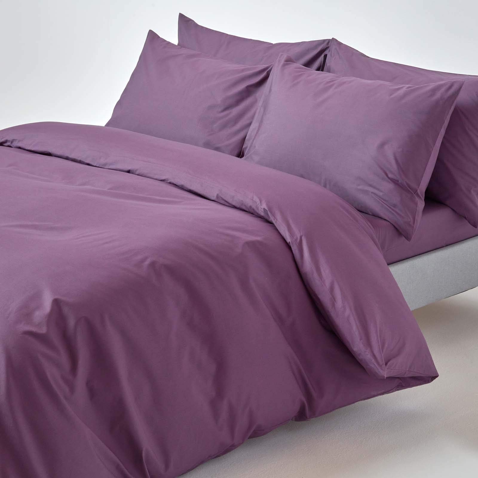 Homescapes Egyptian Cotton Duvet Cover with Pillowcase - 200 Thread Count - Single Size - Grape