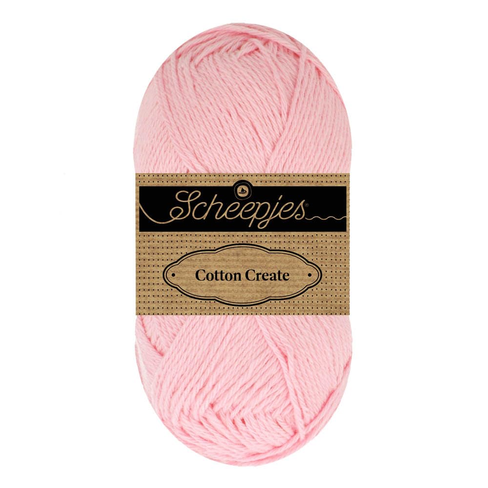 Scheepjes Cotton Create 50g - 649 Punch Pink Yarn for Knitting and Crocheting