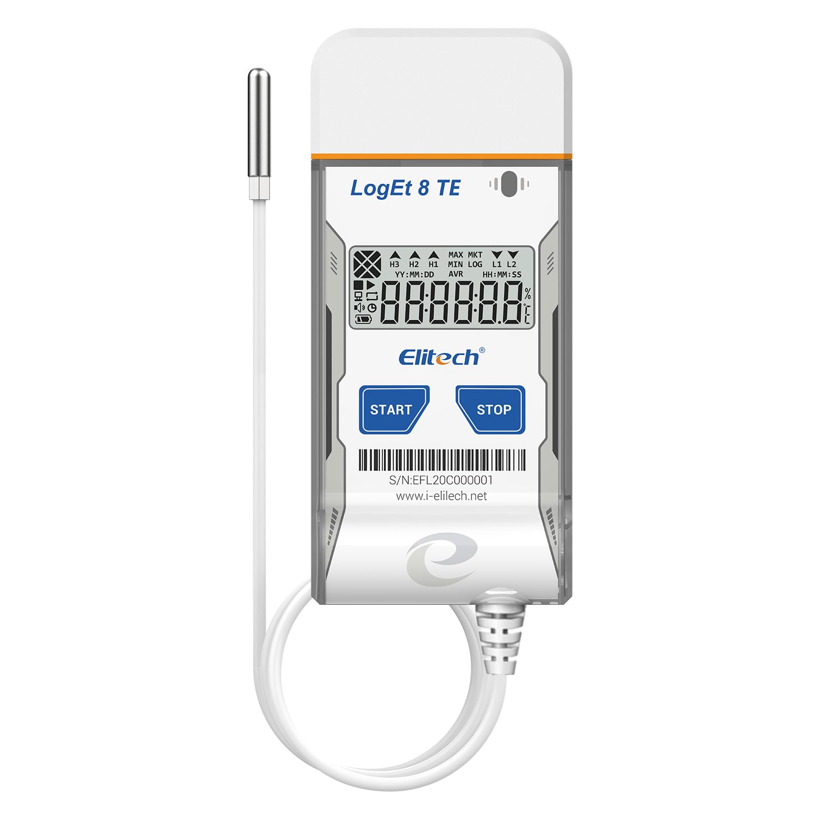 Elitech USB Temperature Data Logger Reusable Temperature Recorder Refrigerator Thermometer High Accuracy External Temperature Sensor, Auto PDF Report USB Port 32000 Points LogEt8TE, -40～85℃-image-22