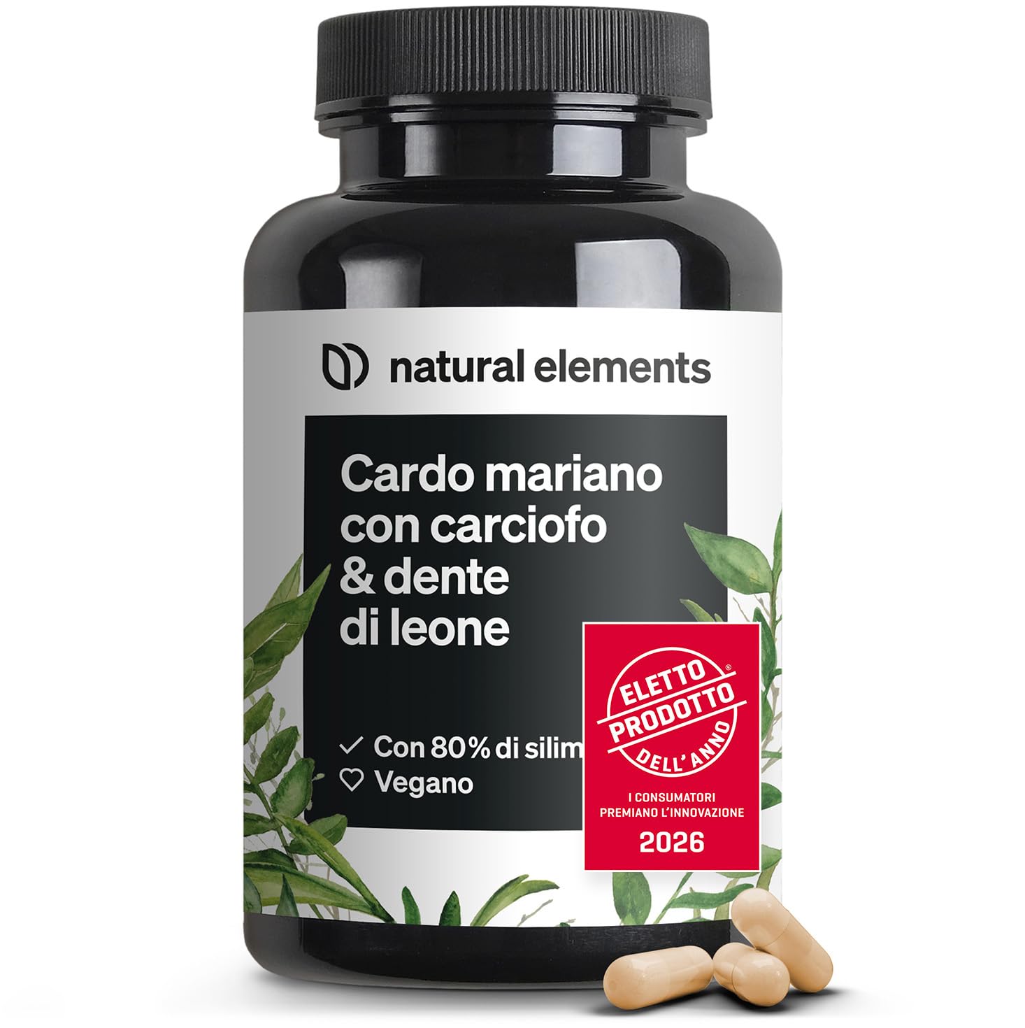 Cardo Mariano, Carciofo e Tarassaco (Dente di Leone), 120 Capsule, Integratore c