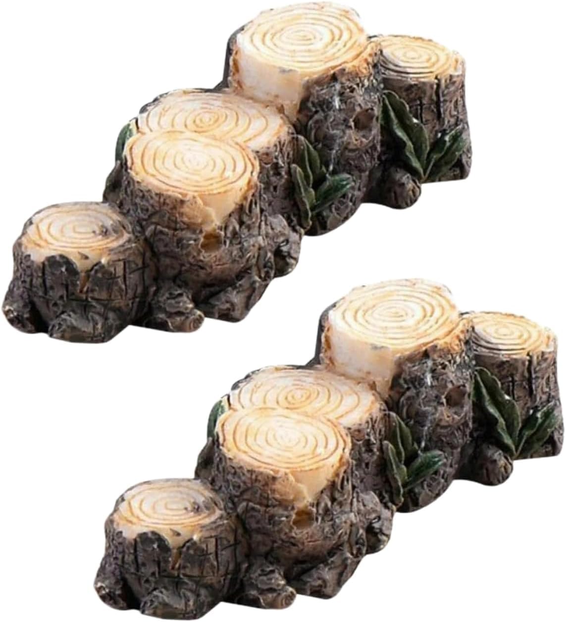 2 Pcs Miniature Resin Stump Micro Landscape Fairy Garden Ornament Mini Doll House Outdoor Landscape Decor Statues Garden Sculptures Outdoor Décor Miniature Landscape Patio, Lawn and Sculptures and Sta