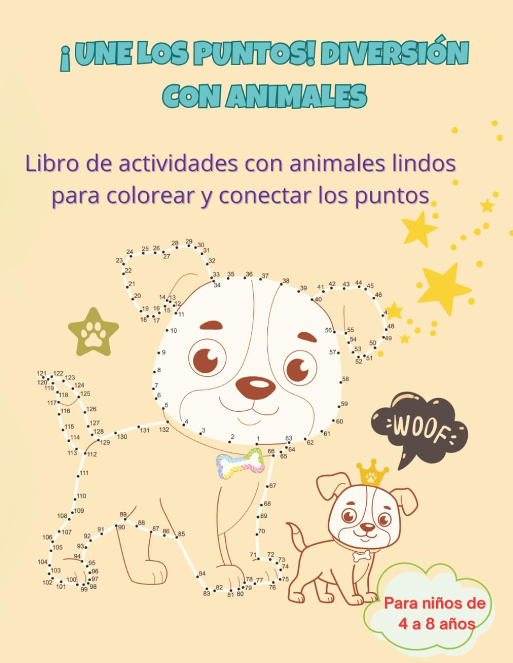 ¡Une los puntos! Diversión con animales: Libro de actividades con animales lindos para colorear y conectar los puntos