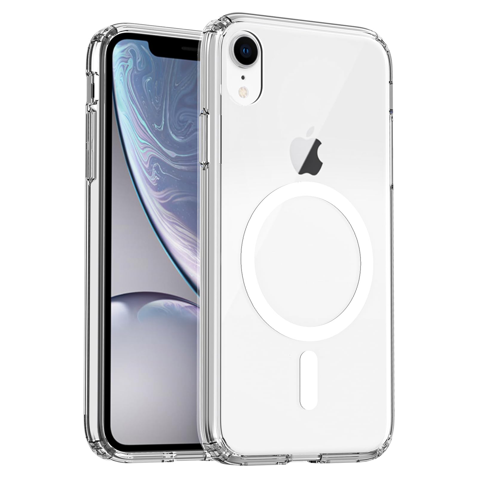 PinLiSheng Magnetic for iPhone XR Case [Mil-Grade Drop Protection] [Compatible with Magsafe] Shockproof Slim Transparent Protective Phone Case, Clear