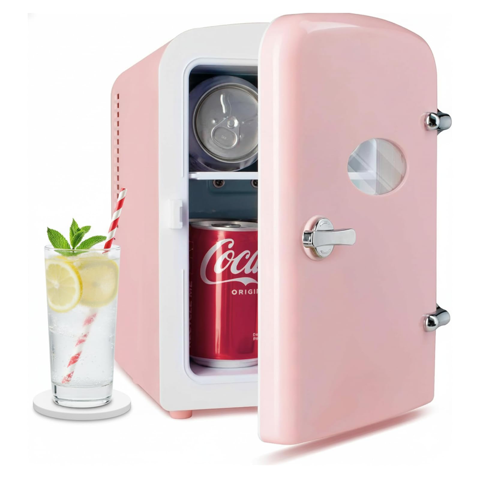 InfiniPower HKFRIGMINI4OBWPNK-J 0.1 cu ft Beverage Cooler Pink